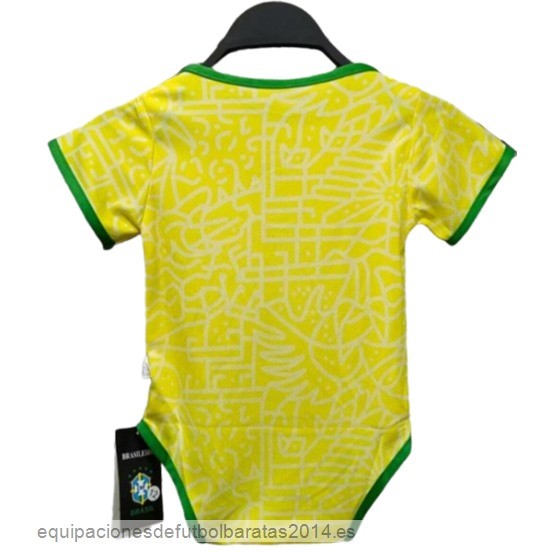 Nuevo 1ª Onesies Niños Brasil 2024 Amarillo Baratas